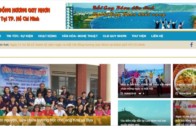 Website Hội Đồng hương Quy nhơn tại TP. HCM chính thức ra mắt